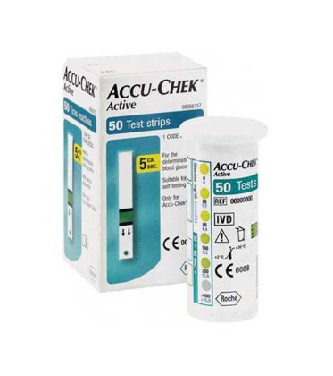 Accu Chek ACTIVE Blood Glucose Test Strips (50 Strips)